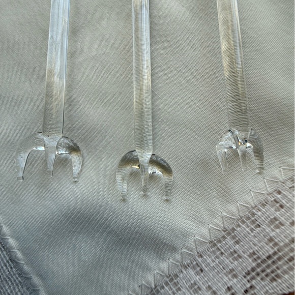 3 Hand blown Glass Devil Swizzle Sticks with Pitch Fork 👺 - Picture 8 of 16
